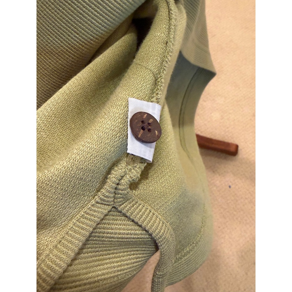 Tommy Bahama Mens Large Sage Green Silk Cotton Ribbed Short Sleeve Polo Shirt